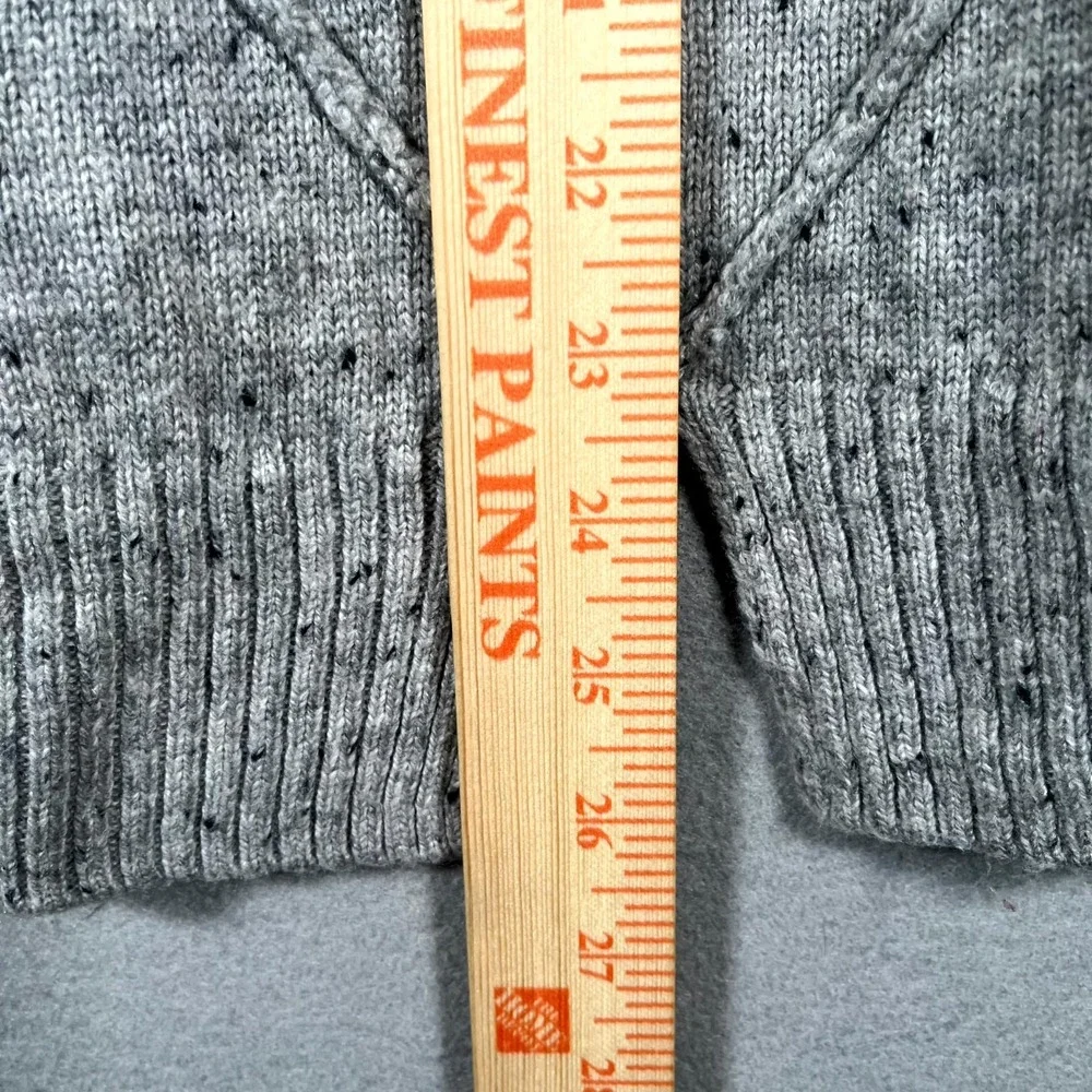 Michael Kors Sweater Womens Large Gray Tweed Knit Turtleneck Split Back Pullover